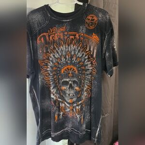 Black and Orange Graphic T-Shirt